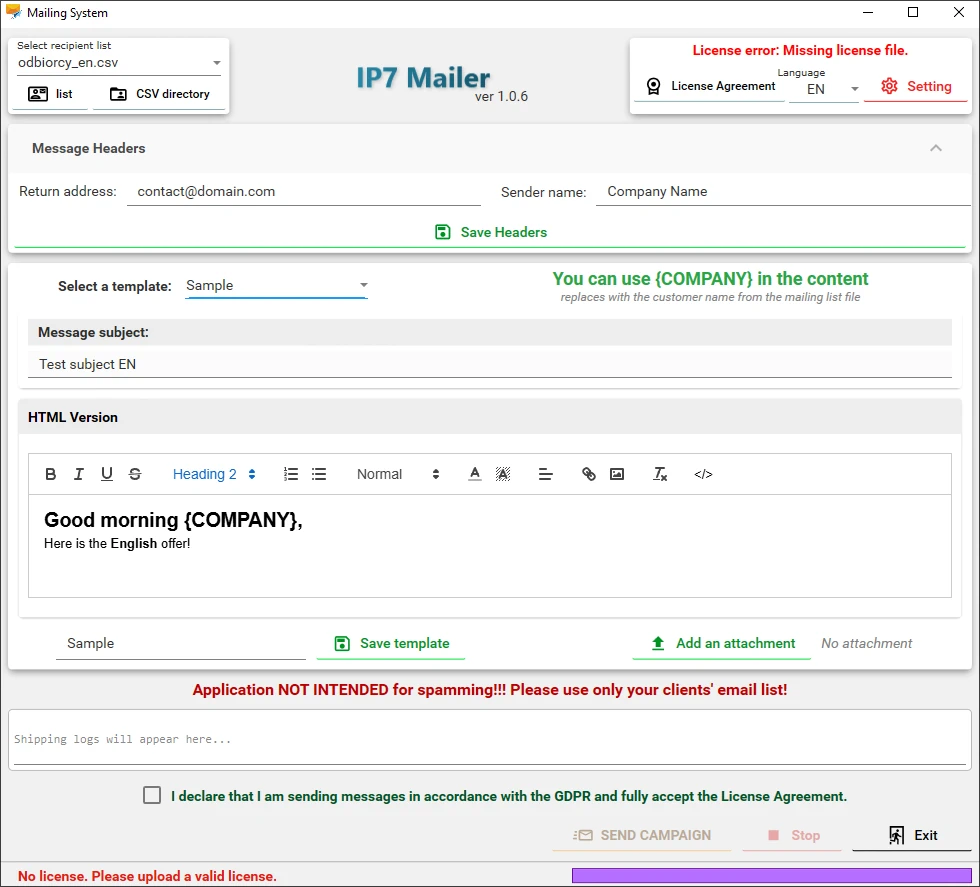 ip7_mailer1_en The main application form