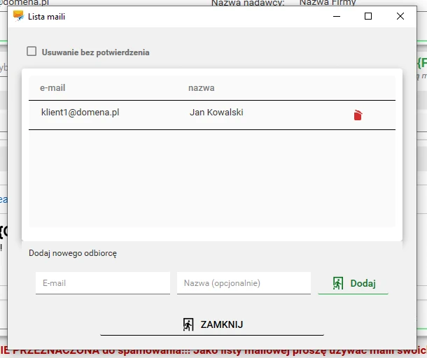 ip7_mailer3_pl Zarządzaj bazą odbiorców